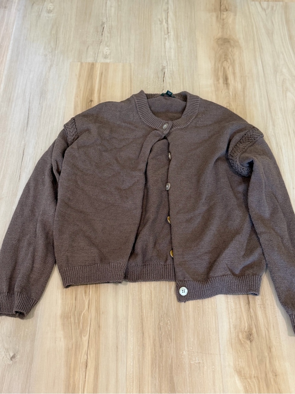 wild fable Brown Button-Up Knit Cardigan Sweater
